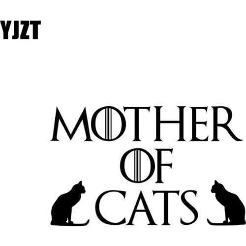 YJZT 13.9CM*8.5CM Mother Of Cats Car Sticker Cat Lovers Cat Mums Kitten Vinyl Decal Black Silver C10-02442