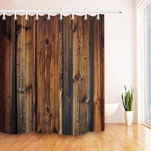 Rustic Barn Wood Board Shower Curtain Fabric Farmhouse Rural Wooden Texture Shower Curtain For Bathroom Waterproof Bath Decor