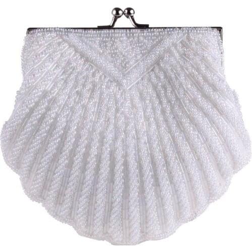 Luxury Designer Evening bag Fashion Shell Shaped Handbag Beading Lady Chain Shoulder Bag for women Tote Clutch Wallets