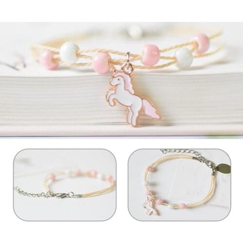 Animal Horse Unicorn Bowknot Beads Bracelets With Beads Crystal Charms Bracelet For Women