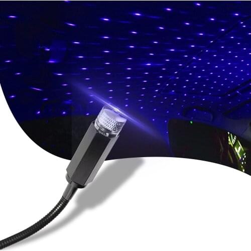 Car Roof Star Light Atmosphere Ambient Projector USB Auto Decoration Night Home Decor Galaxy Lights Interior LED Starry Laser