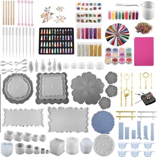 1 Set Epoxy Resin Molds Set Silicone Mold UV Casting Tools Mixed Style Materials Resin Casting Molds For DIY Jewelry Supplies