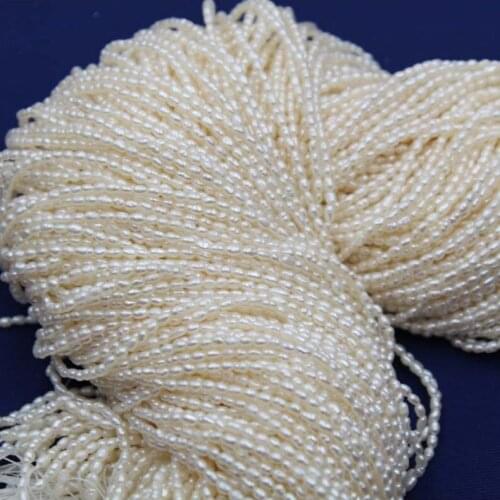2 Strands/lot) 2021 Hot Natural Freshwater Pearl Rice Shape Strong Light Small Stone Pearl Handmade DIY Jewelry Accessories