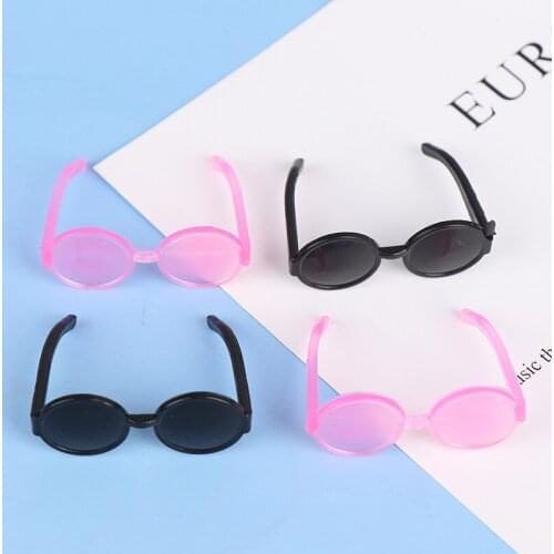 20pcs Fashion Cool Miniature Eyeglasses Toys Colorful Glasses Dollhouse Accessories Round Frame Eyewear Spectacles
