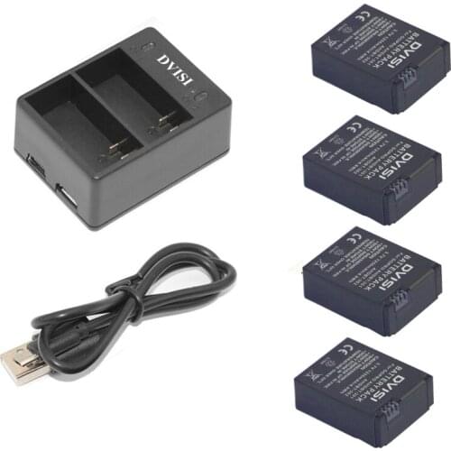 4pcs AHDBT-301 Rechargeable Camera Battery Pack+USB Dual Charger AHDBT-302 for Gopro Hero 3/3 Hero3 Hero3 Camera Hero3 Go Pro