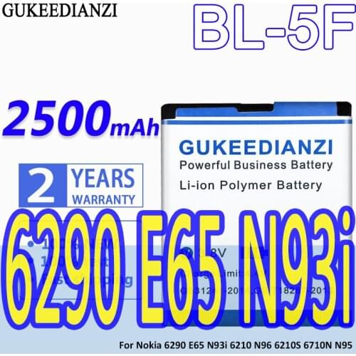 3500mAh Replacement BL-5F BL5F BL 5F Phone Battery for Nokia N72 N78 N95 N93i E65 6210 6260S 6290 N96 N98 6710N+Tracking Number