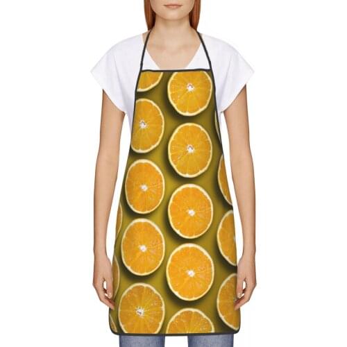 Oranges Kitchen oil resistant wreath Funny Bbq kitchen aprons women Man For Barbecue 72*52cm