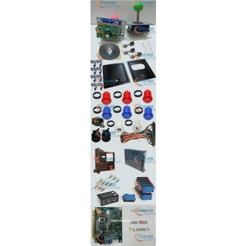 Arcade parts Bundles With 60 in 1PCB,Power Supply,Joystick,Push button,Microswitch,Harness,glass clips,door for Arcade Machine
