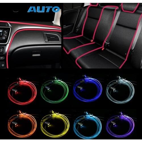 Car Atmosphere Lamps App Control RGB 6 Meter Remote Control Car Interior Light Auto Decorative Light Fiber Optic Ambient Lamp