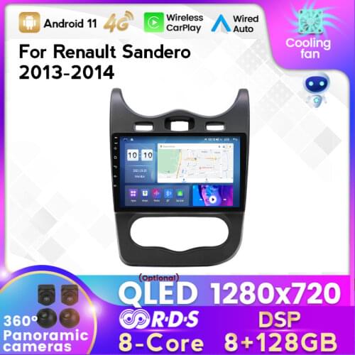 MEKEDE 2 DIN 6+128G Android 11 Car Radio Multimedia Player For Renault Sandero 2013-2014 GPS Navigation built-in Carplay AUTO BT