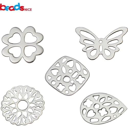 Beadsnice 925 Sterling Silver Filigree Findings Flower Connector Charms Pendant Findings Earring Components 5pcs per lot