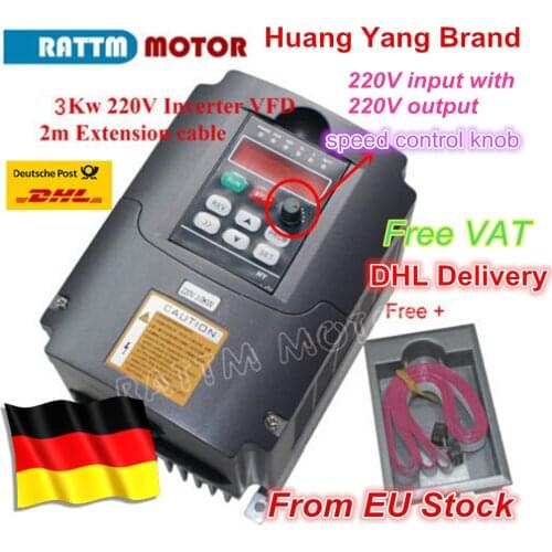 DE free VAT CNC Spindle Motor Speed Control 220V 3KW HY VFD Variable Frequency Drive 1HP Input 3HP Output Inverter Converter
