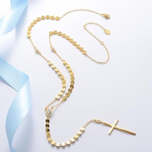 925 Sterling Silver 3A Grade Cubic Zirconia Wedding Long Chain Cross Y Necklaces for Women Birthday Christmas Valentines Gifts