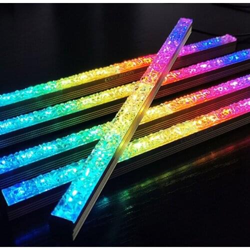 COOLMOON Computer 5V/4PIN Aluminum RGB Color Light Strip Light with Magnetic Multicolor RGB LED Pollution Color Lamp