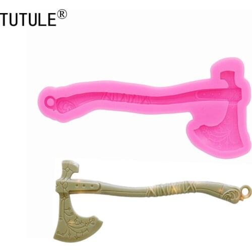 Gadgets, Axe silicone mold,Shiny Silicone Mold,with keychain hole Cake Mold ,Epoxy Resin Polymer Clay Keychain Mold