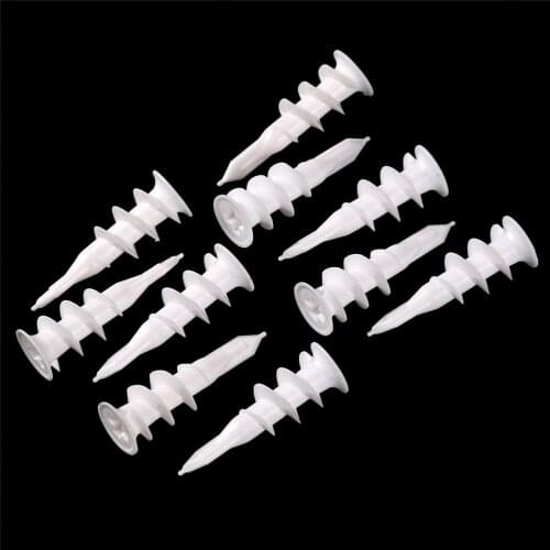Plasterboard Anchor.10pcs Drywall Nylon Ribbed Anchor; Self Drilling Wall Drywall Plastic Nylon Anchor for M4-M5 screws