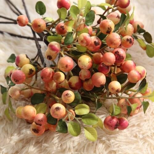 Artificial Flower Plant Bean Branch Berry Home Wedding Christmas Party Decoration Photography Props DIY Plant Wall Wholesale