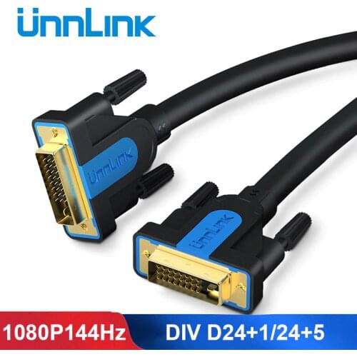 Unnlink DVI Cable DVI D 24+1 4K Dual Link Channel 1080P 144Hz 1.5M 3M 5M 8M 15M for graphic card PC Monitor projector computer