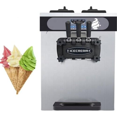 Commercial Soft Ice Cream Machine Electric Desktop 3 Flavors Ice Cream Maker Machine High Efficiency 220V 110V