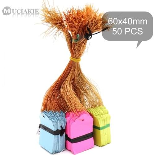 50PCS 60x40mm Durable New Plastic Garden Plants Tags Marker Vegetables Bonsai Markers Labels Strip Line Hanging Multicolor