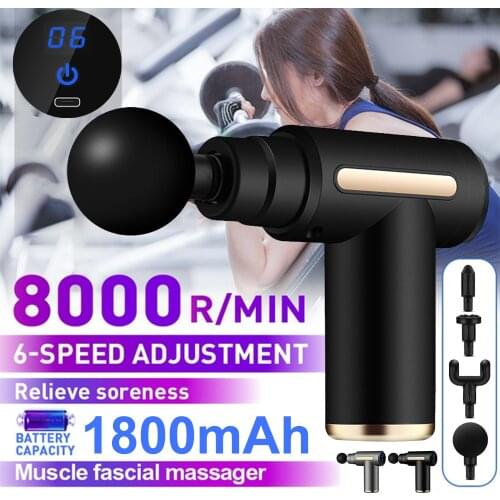 8000R/MIN Muscle Massager Gun Deep Muscle Therapy Slimming Shaping Muscle Pain Relief Relaxation LCD Display Mini Massage Gun