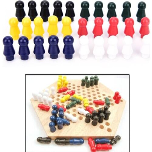 60pcs\set chinese checkers six color of wooden checkers replacement game parts