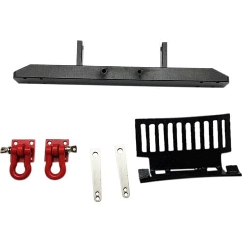 Upgrade Metal Front Bumper Guard with Hooks for WPL 1/16 B24 B36 RC Truck Car Parts Accessories Toys for Children,Black