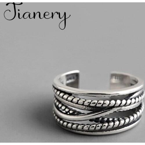 Charming Open Lines Ring for Women Vintage Boho Party Rings Gothic Punk Jewelry Gifts for Girls 2021