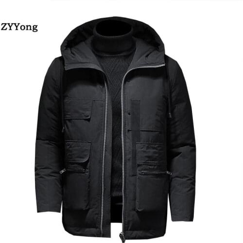 Winter 2020 Parka Men Windbreak Thick Warm Windproof Coats Male Hooded Jackets Mens Winter Black Jackets Size M-4XL