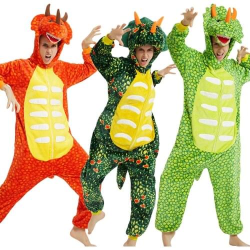 Kigurumi Unicorn Pajama Adult Animal Onesies For Women Men Winter Dragon Pajamas Kugurumi Sleepwear Flannel Pijamas Panda Pyjama