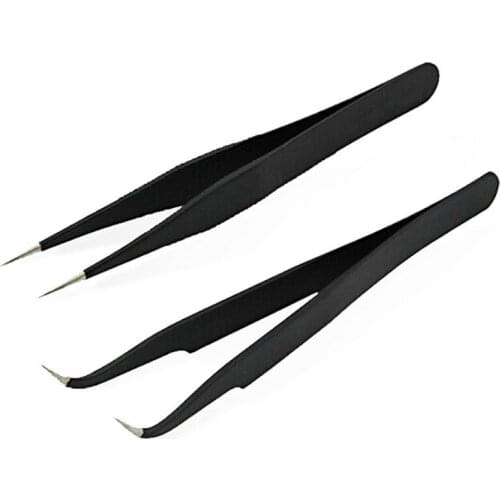 Professional Elbow and Straight Nail Tweezers Rhinestones Nail Art Paillette Manicure Nipper Picking Tools High Qualit