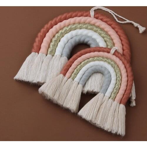 Rainbow Hanging Handmade Weaving Ornament Nordic Baby Kids Room Wall Decor Nursery Hanging Home Decor Accessories