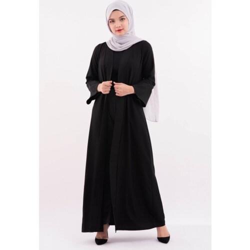 S544New Fashion Abaya Dubai Islamic Cardigan gown Middle Eastern solid color cardigan Arab Abayas womens dress