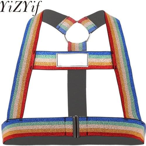 Sexy Fashion Harness Men Elastic Shoulder Body Chest Harness Belt Muscles Protector Straps Mens Cosplay Party Club Wear Costume