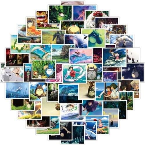 10/50/Pcs Miyazaki Hayao Anime Stickers Pvc Cartoon Graffiti Stickers for DIY Luggage Laptop Refrigerator Motorcycle Stickers