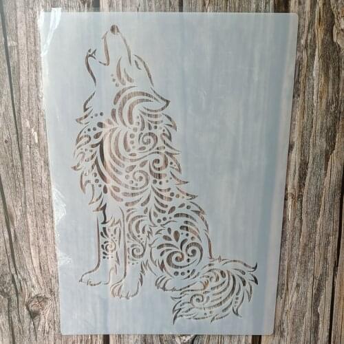A4 Size DIY Craft Chain Wolf Stencil for Painting on Wood,Fabric,Walls Art Scrapbooking Stamping Album Embossing Paper Cards