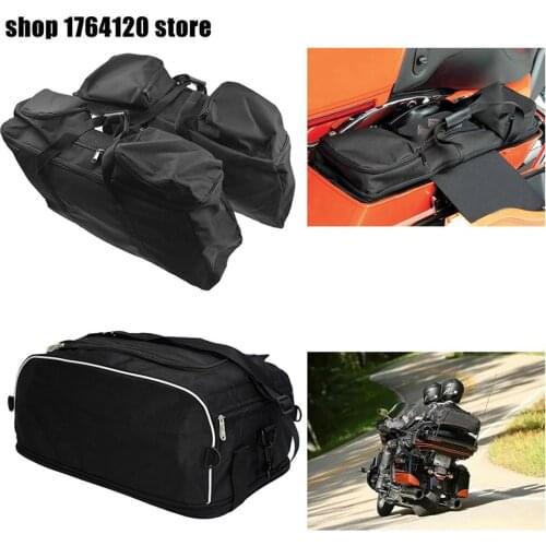 Tour Pack Soft Liner Bags Luggage Rack Bag W/ Waterproof Bag Kits For Harley Touring Electra Street Glide Road King 1994-2018