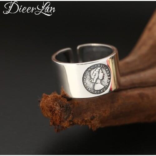 Vintage Silver Color Queen Rings for Women Wedding Adjustable Antique Statement Rings Anillos