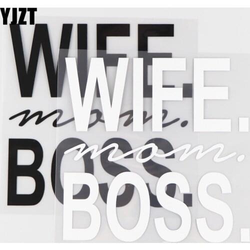 YJZT 15.2CM*15.2CM Wife Mom Boss Personality Car Sticker Vinyl Decal Black/Silver 4A-0185