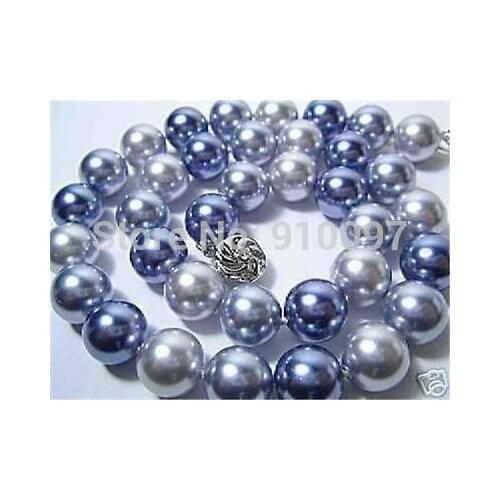 Pretty tribe 10mm Multicolor South Sea Shell Pearl Necklace 18" AAA