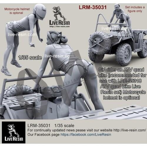 Live Resin LRM-35031 1/35 Girl rider on ATV quad bike
