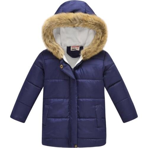 Winter hooded cotton coat plus velvet warm boy girls clothes floral long jacket outerwear thicken 2019 quality child clothing