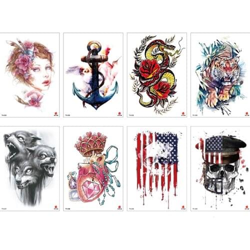 1 Piece Sketch Decal Waterproof Tattoo Heart Rose Flower Pattern Sticker Design KM-055 Women Body Art Temporary Tattoo Taty