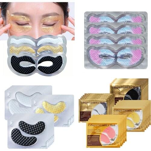 10-3Pair Gold Eye Mask Crystal Collagen Eye Mask Dark Anti Aging Dark Circles Puffiness Hyaluronic Acid Eye Patches Gel Eye Pads