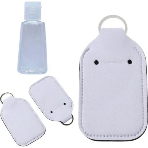 10Pcs Refillable Hand Sanitizer Soap Bottles Holder Cover with Key Ring Carriers