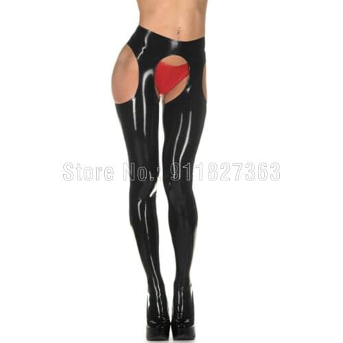 100% Latex Leggings Women Latex Catsuit Rubber Gummi Sexy Suspender Tights Trousers Pants Customized (w/o underwear and Bar)