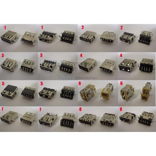 15 Models Widely Use Original Female USB Connector, fit for laptop motherboard usb socket port