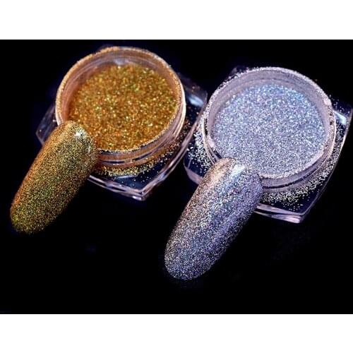 2 Boxes/Set Holographic Laser Nail Art Glitter Gold Silver Mini Hexagon Shape Shining Nail Glitter DIY Sparkly Manicure Sequins