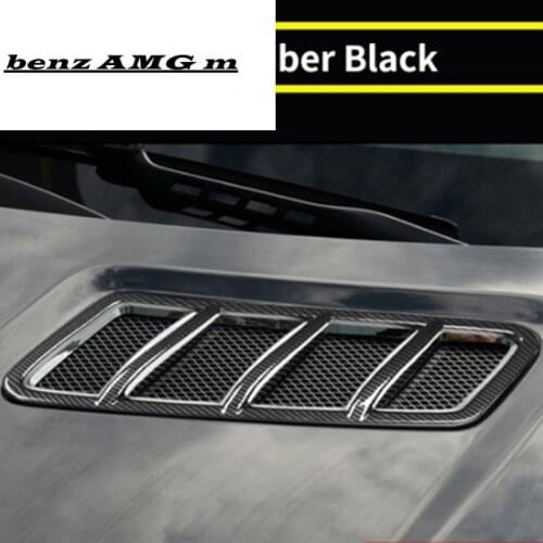 2pcs Car Hood Engine Air Outlet Frame Cover Trim Carbon Fiber Auto Accessories For Mercedes Benz ML GL GLE W163 W164 W166 W292