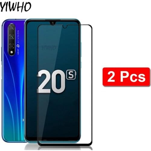 2 Pcs tempered glass on honor 20s Screen Protector Black Front Protective Glas For huawei honor20s 20 s MAR-LX1 Phone 6.15inch